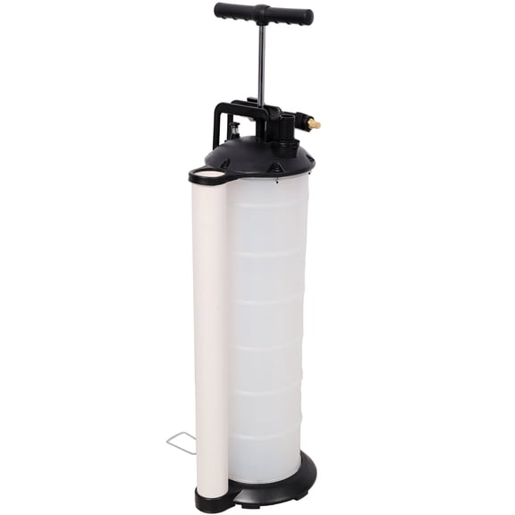 7L Pneumatic and Manual Oil Extractor Pump for Automotive Fluids, Dual-Mode Vacuum Fluid Evacuator for Engine Oil Change, White+Black Plastic