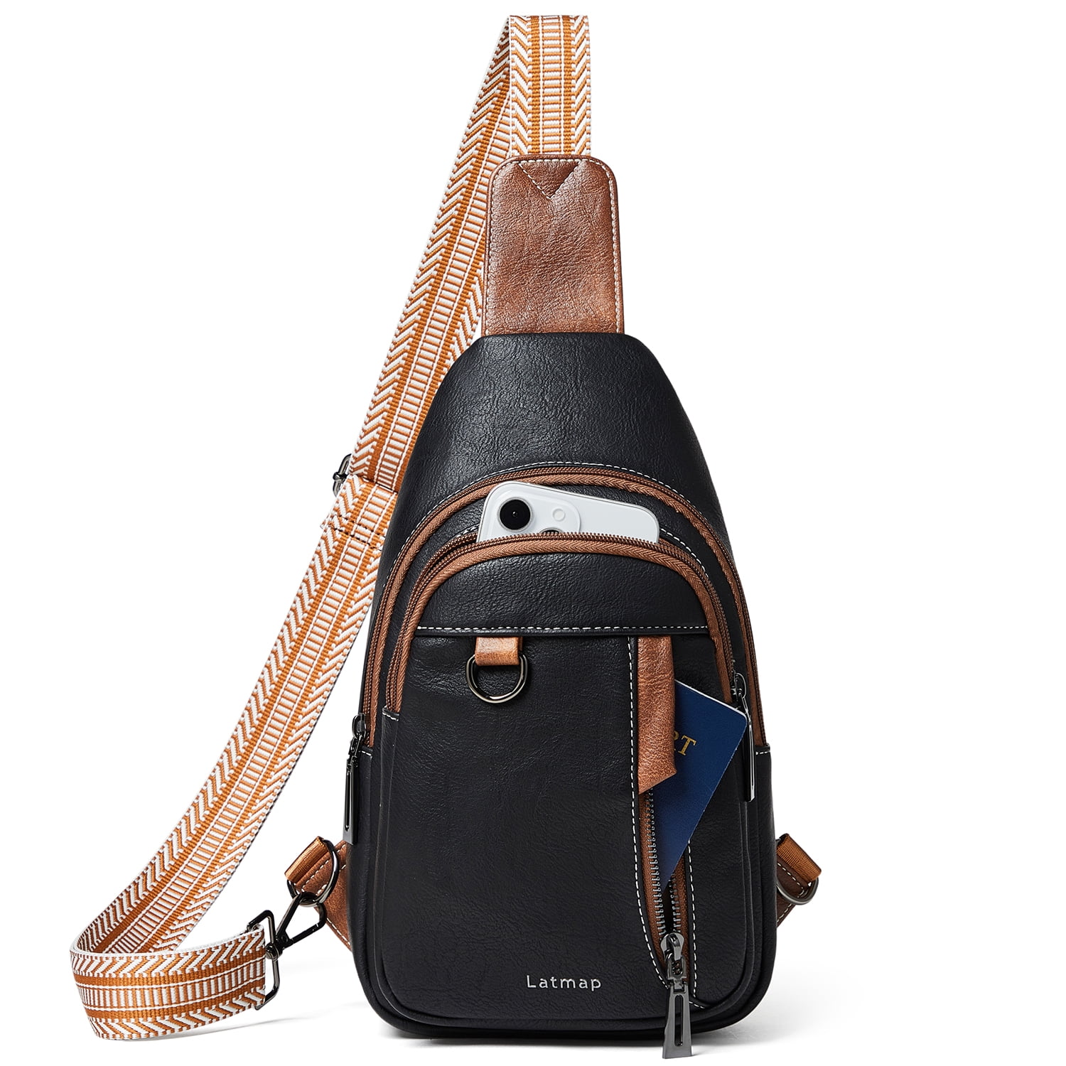 7L Sling Bag for Women & Men, Leather Anti-Theft Crossbody Backpack, Small Daypack Fanny Pack for Travel, Hiking, and Work
