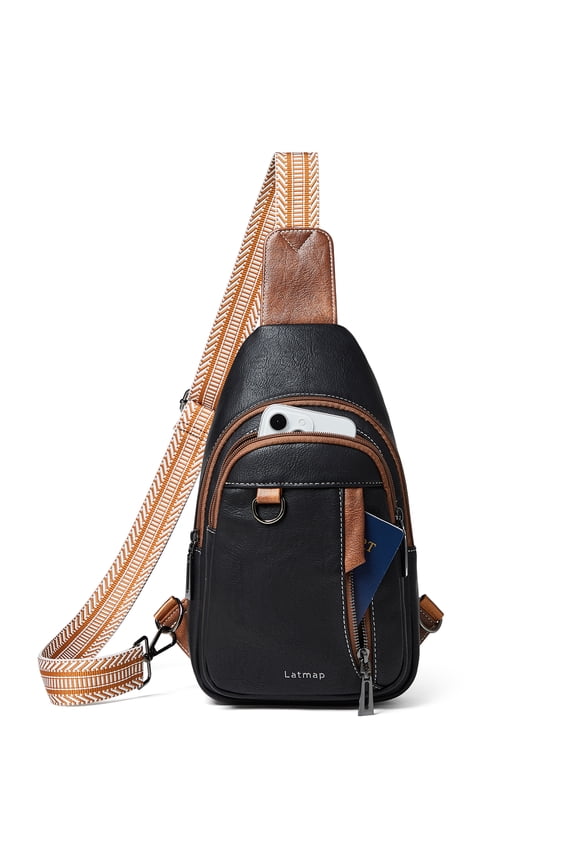 7L Sling Bag for Women & Men, Leather Anti-Theft Crossbody Backpack, Small Daypack Fanny Pack for Travel, Hiking, and Work