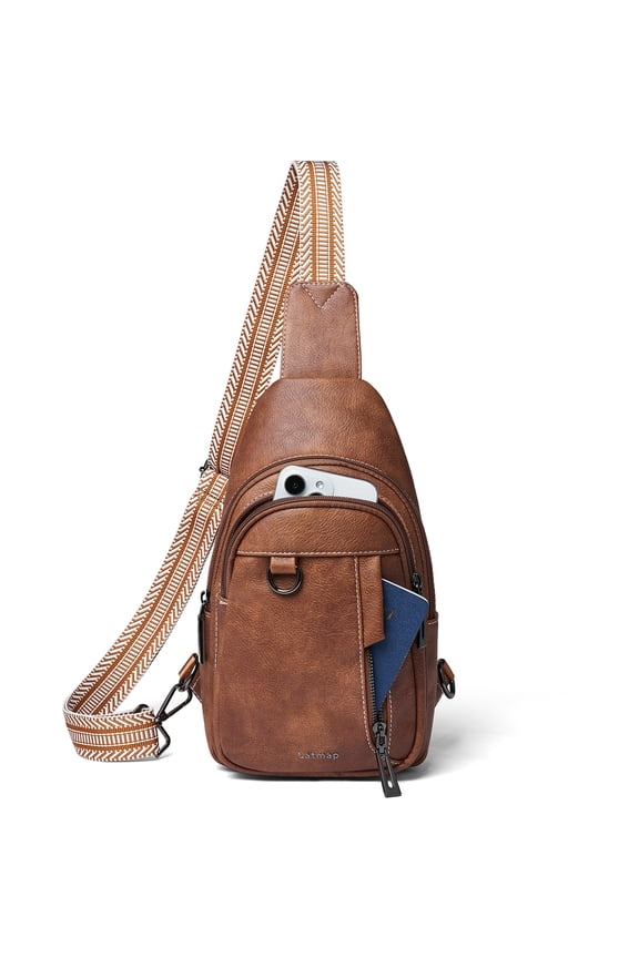 7L Sling Bag for Women & Men, Leather Anti-Theft Crossbody Backpack, Small Daypack Fanny Pack for Travel, Hiking, and Work