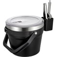thumbnail image 1 of 7L Vacuum Insulated Ice Bucket with Lid and Scoop& Tongs，Large capacity Stainless Steel Beverage Bucket for Cocktail, Champagne, Wine, Beer，Large Parties（Carbon Black Suit）, 1 of 18