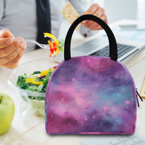 7L Volume Handheld Insulated Reusable Meal Tote Lunch Bags A Galaxy Pattern