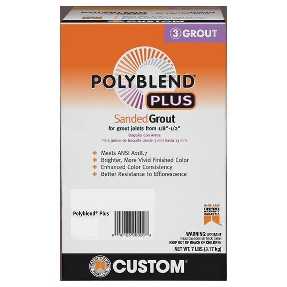Custom Building Products Polyblend Plus Grout - Easy to Clean - 7 lbs, Beige