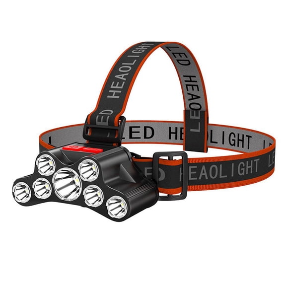 7LED Rechargeable Headlamp 800 Lumens USB Head Flashlight 1200mAh Adjustable Angle for Fishing Outdoor Camping Hiking