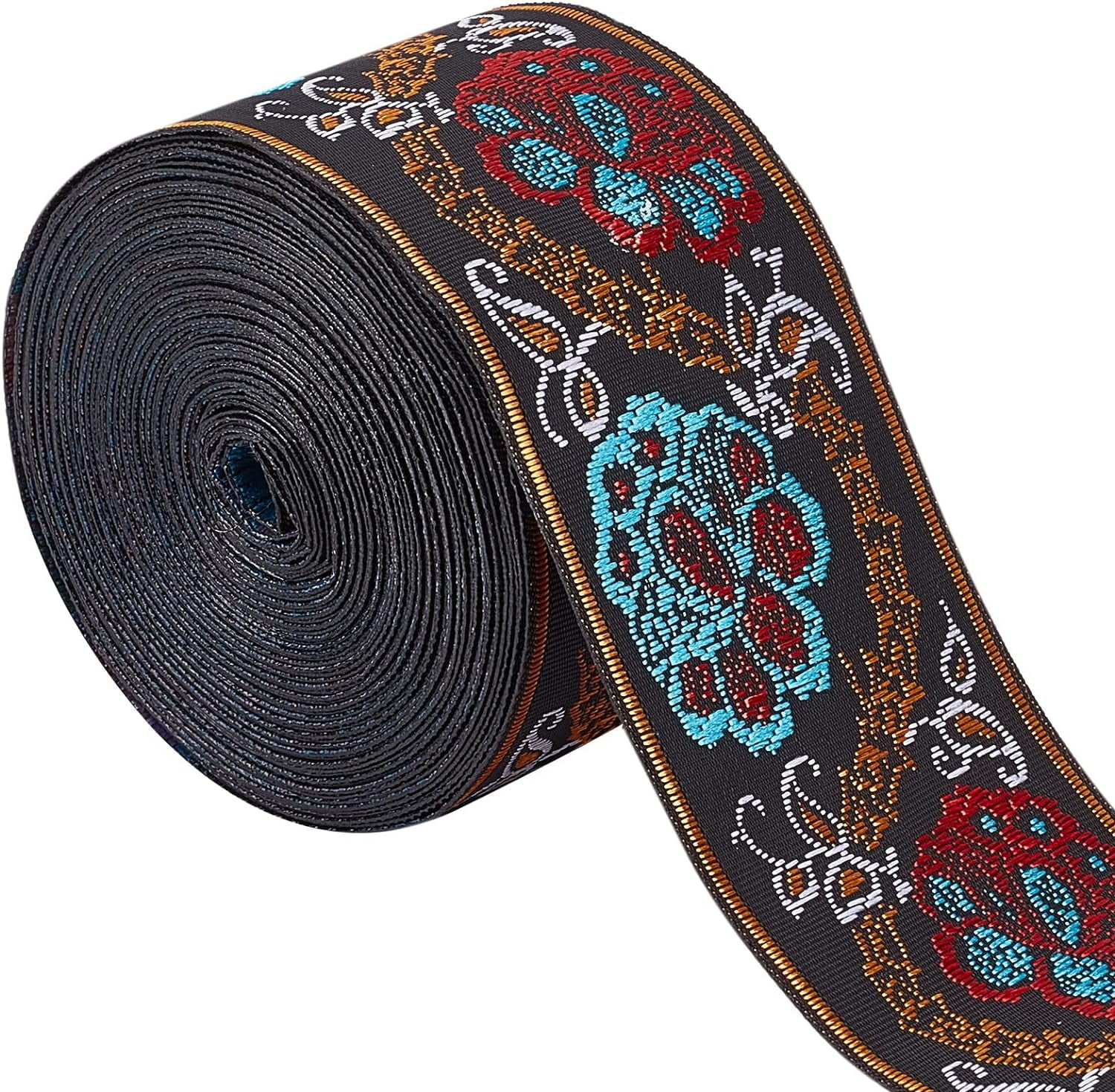 7M Floral Embroidered Jacquard Ribbon 2 Width Vintage Embroidered ...