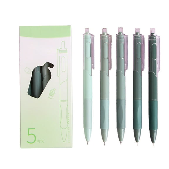 7ML Morandis Series Black Gel Pen Set – Smooth Writing, Quick Dry Ink, Comfortable Grip, Refillable, Ideal for Drawing, Drafting, and Office Use (5 Pack)