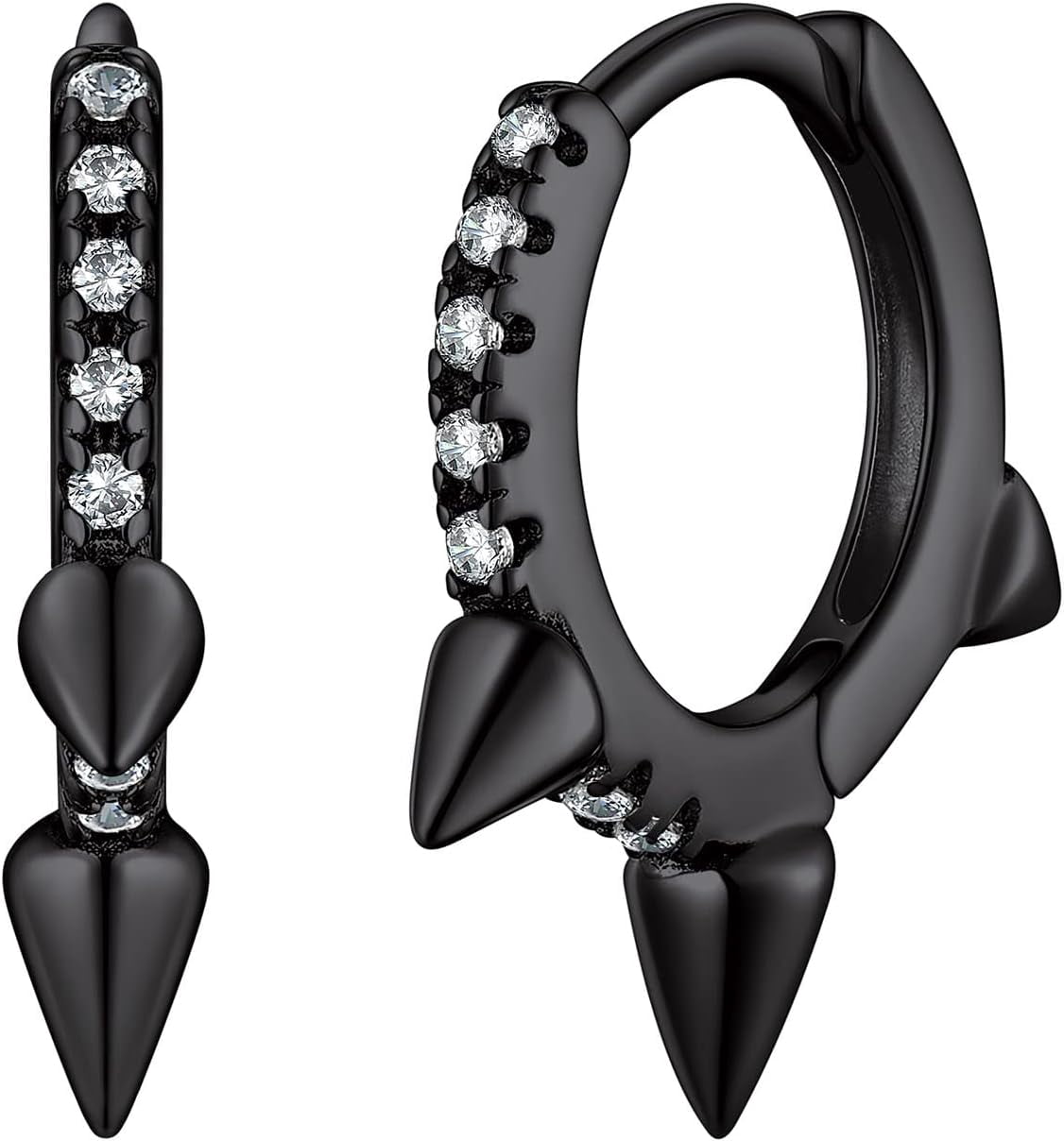 VONALA Orecchini A Cerchio Piccoli In Argento 925 - Forme Croce, Stella, Cuore, Fulmine Per Donna E Ragazza - 6