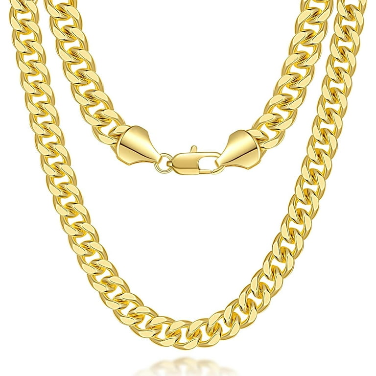 7MM Gold Chain for Men Women 14K Gold Chain Necklace for Women