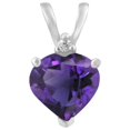 thumbnail image 1 of 7MM Heart Shape 925 Sterling Silver Purple Amethyst Solitaire Mother's Day Gift Pendant, 1 of 2