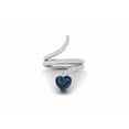 thumbnail image 1 of 7MM Heart Shape London Blue Topaz 925 Sterling Silver Women Wrap Rings, 1 of 6