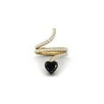 thumbnail image 1 of 7MM Heart Shape Wrap Bypass Ring Natural Black Spinel 925 Silver Gold Vermeil Women Valentines Day Gifts Rings, 1 of 7