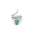 thumbnail image 1 of 7MM Heart Shape Wrap Bypass Ring Natural Emerald 925 Silver Women Valentines Day Gifts Rings, 1 of 7