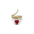 thumbnail image 1 of 7MM Heart Shape Wrap Bypass Ring Natural Ruby 925 Silver Gold Vermeil Women Valentines Day Gifts Rings, 1 of 6