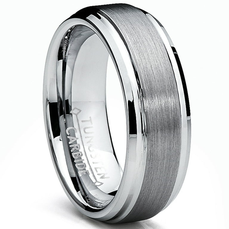 7MM High Polish Matte Finish Men s Tungsten Ring Wedding Band