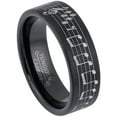 thumbnail image 1 of 7MM Pipe Cut Black Tungsten Wedding Band with Musical Notes Engraving Text Taken from The Flower Duet Song - Tungsten Carbide Ring - 9, 1 of 3