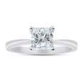 thumbnail image 1 of AFFY 2 Carat 7MM Princess Moissanite Diamond Solitaire Ring for Women 14K White Gold over Silver-8.5, 1 of 5