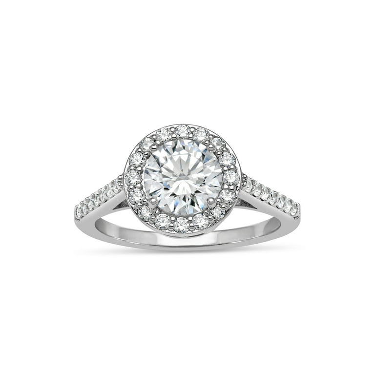 Sterling Silver Round CZ Halo Double Side Heart Ring Sterling Silver Round CZ Halo Double Side Heart Ring