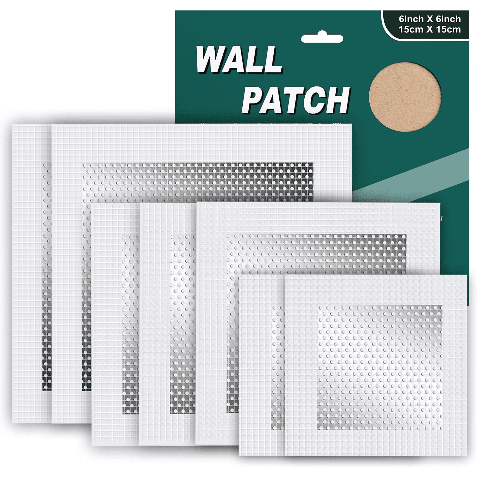 (7PACK) Wall Patch Repair Kit,Drywall Repair Kit,2/4/6 inch Drywall Patch  ,Dry Wall Patch Kits Wall Patch with Extended Self-Adhesive Mesh White