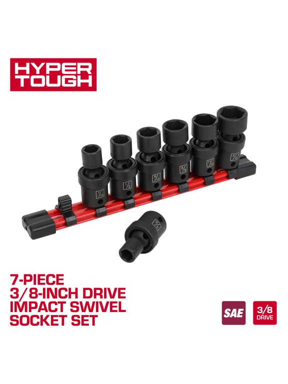 7-Piece 3/8-Inch Drive Impact Swivel Socket Set, SAE