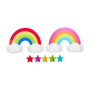 Stars and Rainbow Paper Honeycomb Table Centerpiece Decorations, 7 Pieces, by Way To Celebrate