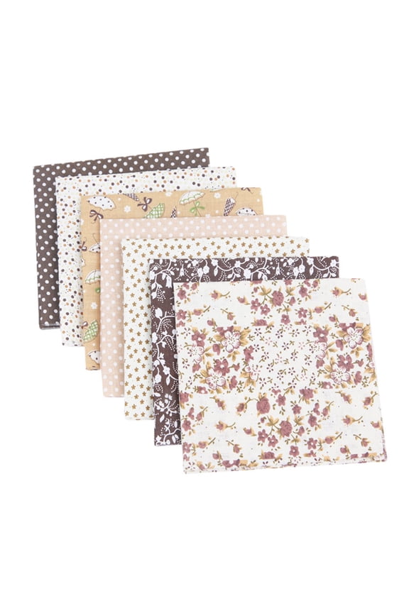 7PCS 10"x10" Patterned Fabric Bundle, Quilting Sewing DIY Craft Fabric Squares, Assorted Color Fat Quarters Fabric Scraps For Patchwork, Home Decor And Craft Projects
