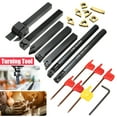thumbnail image 1 of 7PCS 10mm Shank Lathe Boring Bar Turning Tool Holder +Wrench Carbide Inserts Set, 1 of 8