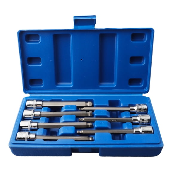 7PCS 110mm Ball End Hexagon Sockets Wrench Set 3 8Inch Square Adapter Drill Bits Adapter Socket Wrench Extension Bar