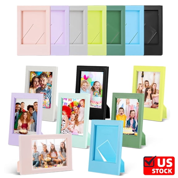 7PCS 3-Inch Film Frame2x3 Mini Photo Frame Set with Clear Protective Film - Desk Stand Up Display Small Picture Frames- Colorful for Instax Mini EVO/12/11/Liplay/41/40/99/SE/9/8/7+ Photo