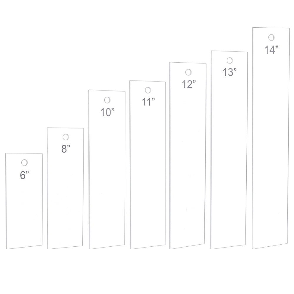 13 Foot Ruler 7PCS Acrylic Ribbon Rulers 6 8 10 11 12 13 14 Inch Rectangle Quilting ...