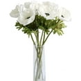 thumbnail image 1 of 7PCS Anemone Artificial Flowers Real Touch Silk Flower Wedding Bride Bouquet DIY Home Decor (White), 1 of 4