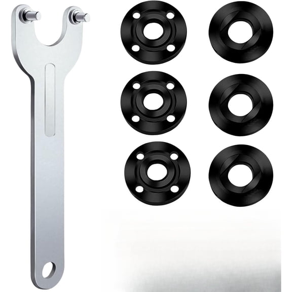 7PCS Angle Grinder Nut & Wrench Kit 5/8-11 Thread Compatible with Dewalt, Milwaukee, Makita, Ryobi & Bosch 4.5"/5"/7" Grinders Nut Removal & Wheel/Disc Replacement Tool