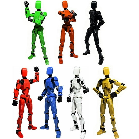7PCS Assembly Completed T13 Action Figure 3D Printed Multi-Jointed Movable,Lucky 13 Action Figures,Multi-Articular Action Figures,Desktop Decorations,Creative Gifts (7 Colors)