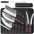 thumbnail image 1 of 7PCS Butcher Knife Set,Welan Hand Forged Meat Cleavers & Kitchen Knives with Ergonomic Handles, Stainless Steel, Perfect for Home, Camping & BBQ, 1 of 8