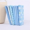 thumbnail image 1 of 7PCS Cotton Fabric Squares Patchwork Quilting Fabric Bundle Soft Printed Craft Fabric for Sewing DIY Projects Handmade Accessories,7PCS,Blue 1, 1 of 6