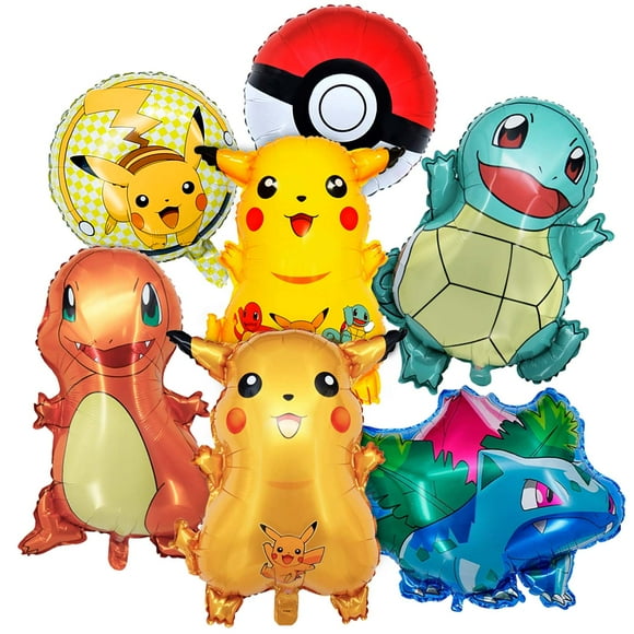 7PCS Cute Cartoon Balloons for Birthday Party Decorations Squirtle Aluminum Foil Balloon Party Supplies Booth Props