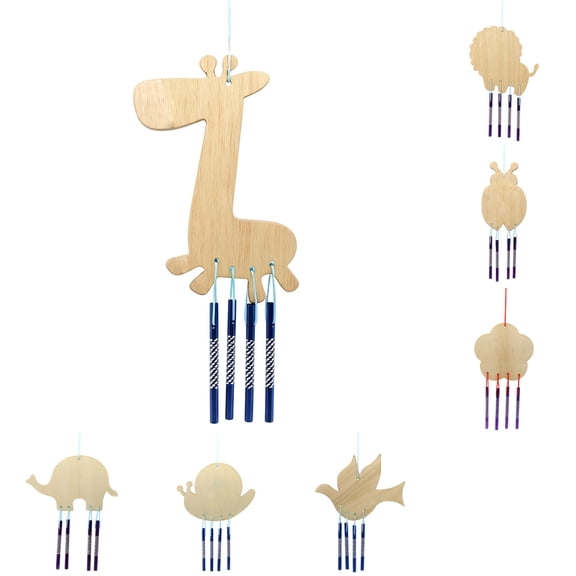 7PCS DIY Wind Chime Craft Kits for Kids Ages 4-8 - Makes 14 Giraffe & Giraffe Designs | Arts and Crafts Set for Girls Boys | Summer Spring Party Activity
