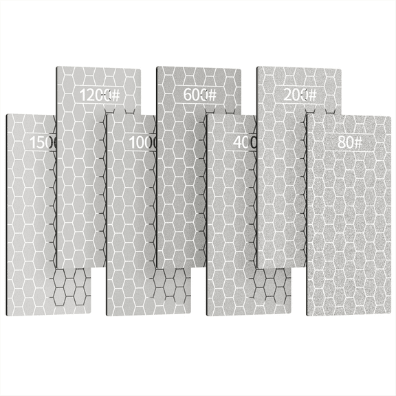 7PCS Diamond Sharpening Stones,Knife Sharpener Stone Grit Diamond Sharpener Plate for Kitchen Outdoor Knife,7PCS * Diamond Sharpening Stones(80/200/400/600/1000/1200/1500 Grit),Silver