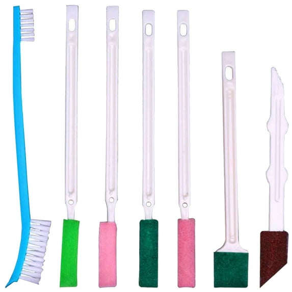 LEDMOMO Bathroom Cleaning Brushes Assorted Colors PP Plastic Polyester Nonwoven Sandpaper Crevice Tool