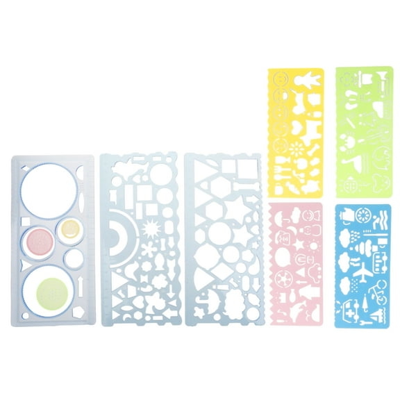 7PCS Drawing Templates Rulers Multi-Function Measuring Rulers Geometric Drawings Templates Rulers Tool Set