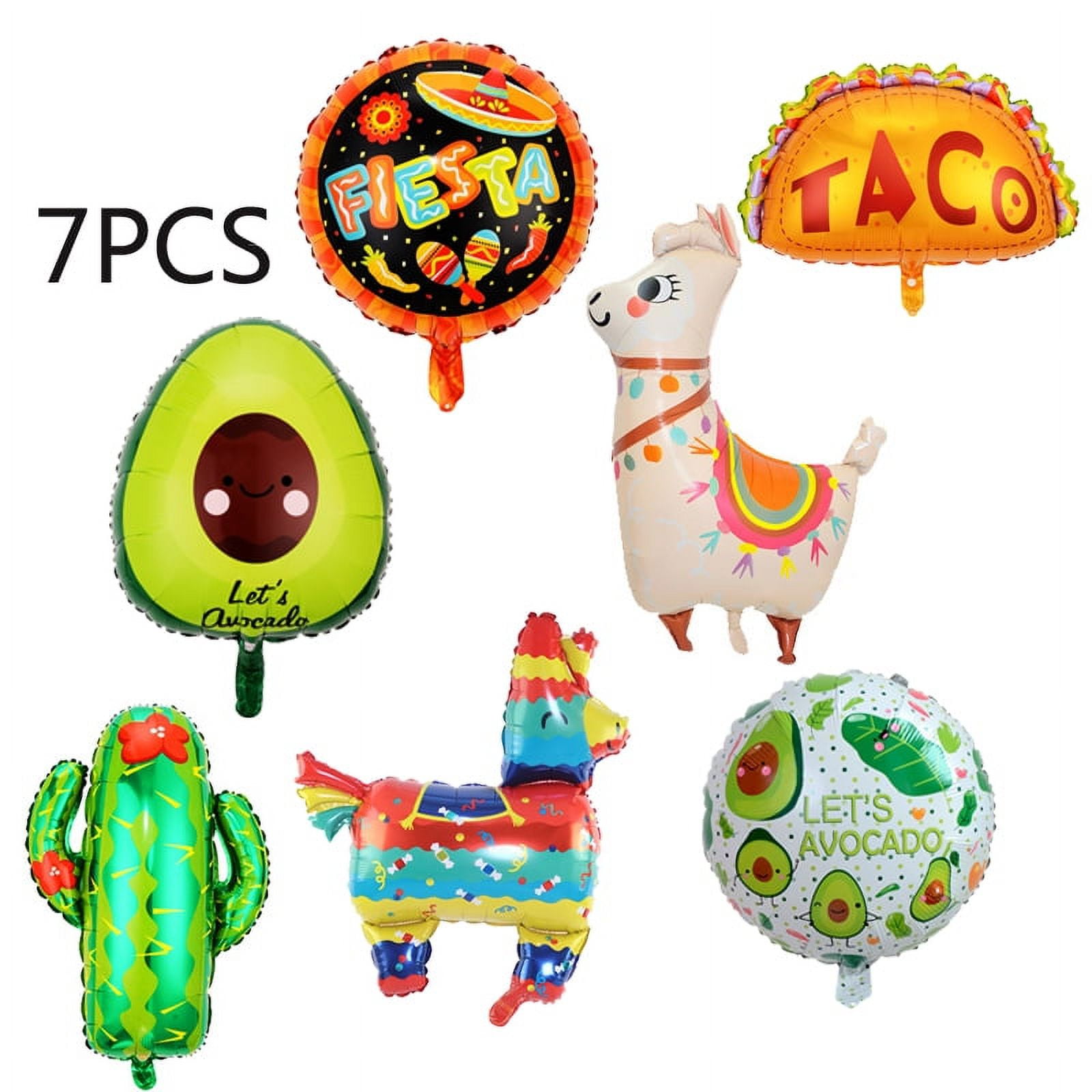 Fiesta Party Decorations 50 Pcs Mexican Themed Party Decorations, Mexico  Llama, Cactus, Taco, Balloons, Paper Fans, Balloons, Paper Fans, Pom Pom