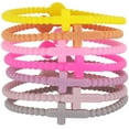 thumbnail image 1 of 7PCS Jesus Bracelets Silicone Cross Bracelets Colorful Rubber Bracelet Family Friend Couple Jewelry for Women Men, 1 of 6