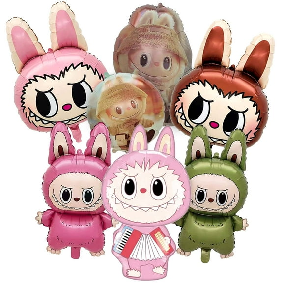 7PCS Monster Foil Balloons, Cartoon Monster Character Balloons for Boys Girls Themed Party Decorations Supplies for Indoor and Outdoor