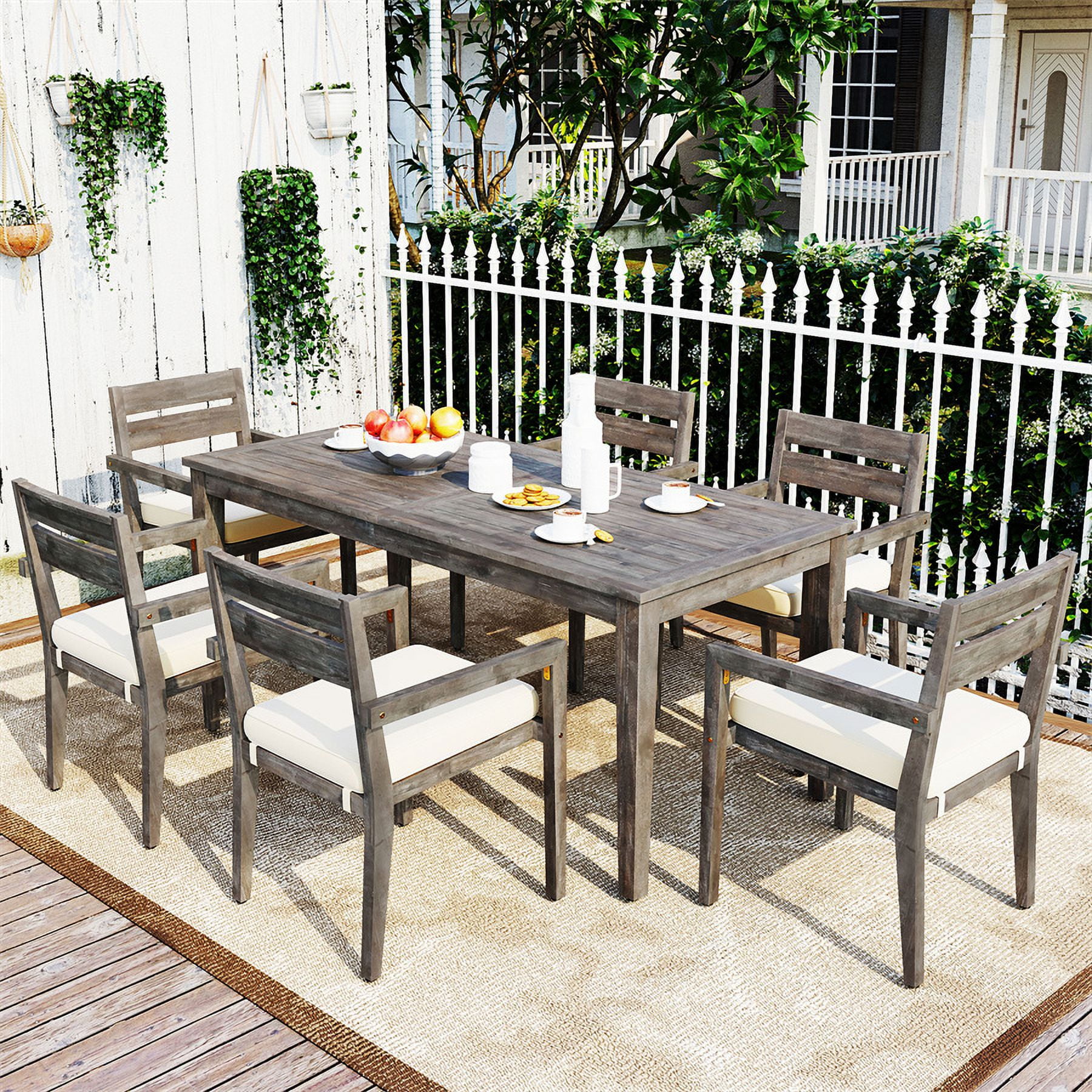 Rectangular outdoor dining table set new arrivals