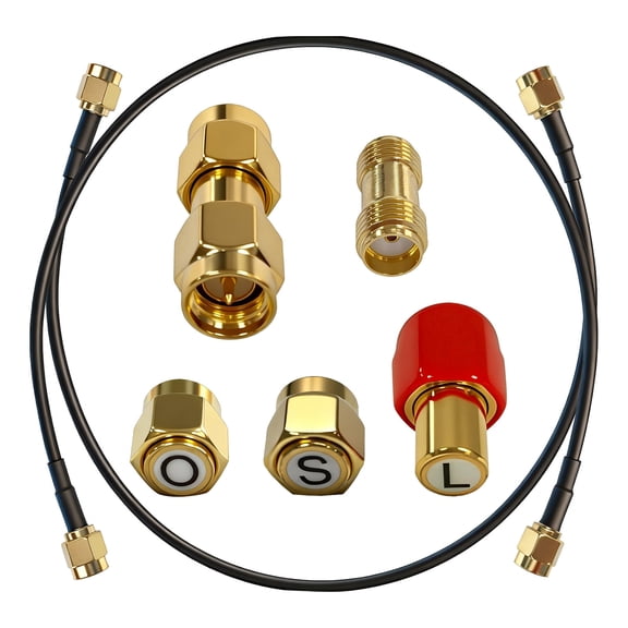 7PCS SMA Calibration Kit DC6GHz SOLT Calibration Set for NanoVNA & Vector Network Analyzer, 50 Open Short Load Thru with SMA Adapters & Jumper Cables