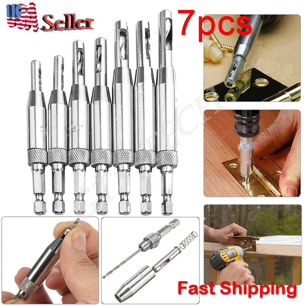 7PCS Self Centering Door Lock Hinge Drill Bits Set Pilot Hole