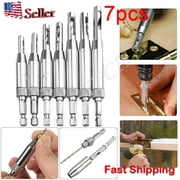 7PCS Self Centering Door Lock Cabinet Hinge Drill Bits Set Pilot Hole Saw Tool