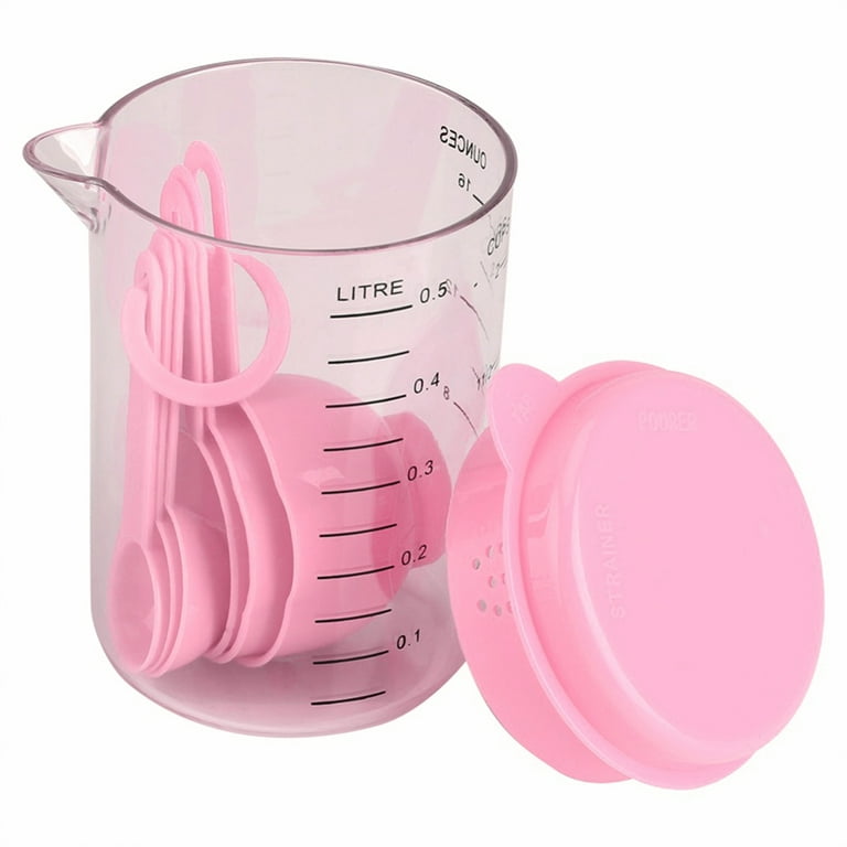 4-Piece Fine Porcelain Measuring Cup Set, Pink Set
