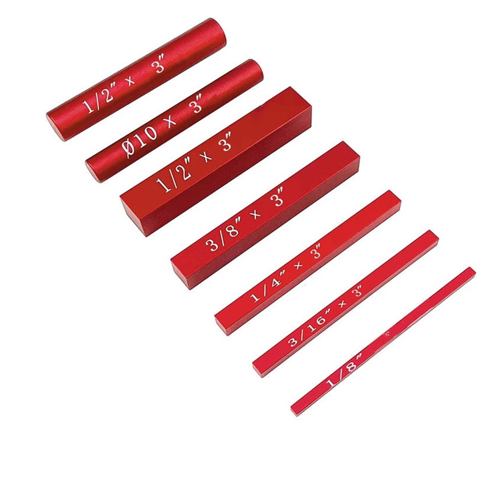 17-Piece Height Gauge Block Set – Aluminum Setup Bars For Router & Table Saw, Red Anodized, Woodworking Measuring Tool