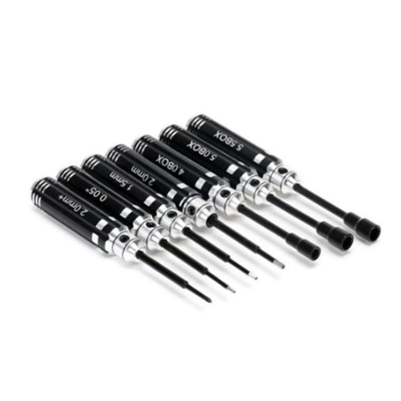 7PCS Short Handle Hex Screwdriver Nut Driver Tool For TRX4M FCX24 SCX24 TAPDRA Spare Part