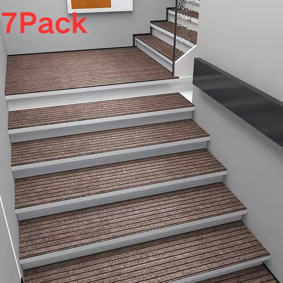 7PCS Stair Pads for Wooden Stairs, Non Slip Pads for Stairs Step Rugs, Steps Carpet for Stairs Stair Tread, Stair Grips for Dogs Carpet Stair Tread, 30x8in